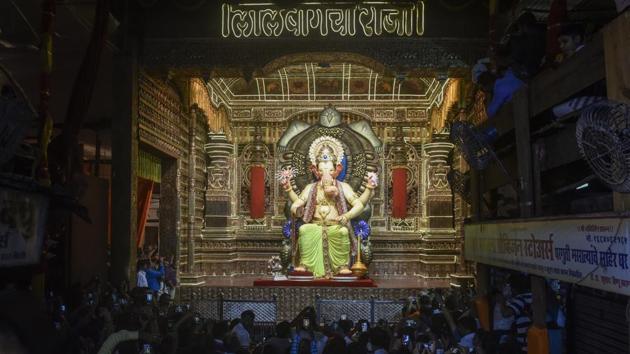 The Lalbaugcha Raja pandal. (Kunal Patil/HT Photo)