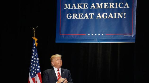 US President Donald Trump arrives at a campaign rally in Phoenix, Arizona, US on August 22. (REUTERS) US President Donald Trump arrives at a campaign rally in Phoenix, Arizona, US on August 22. (REUTERS)
