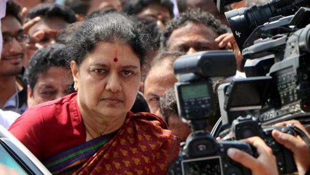 AIADMK general secretary VK Sasikala at J Jayalalithaa's shrine at Marina Beach in Chennai. (PTI FILE) AIADMK general secretary VK Sasikala at J Jayalalithaa's shrine at Marina Beach in Chennai. (PTI FILE)