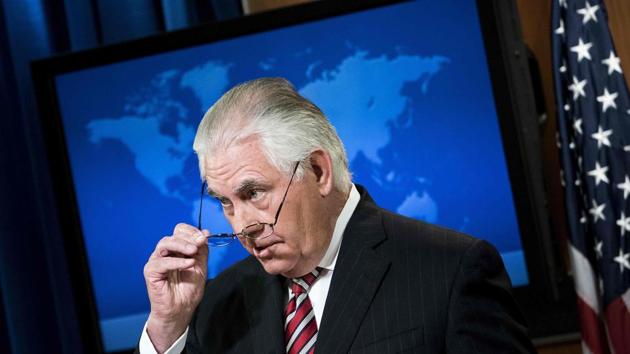 US secretary of state Rex Tillerson speaks during a briefing at the Department of State in Washington, DC.(AFP photo) US secretary of state Rex Tillerson speaks during a briefing at the Department of State in Washington, DC.(AFP photo)