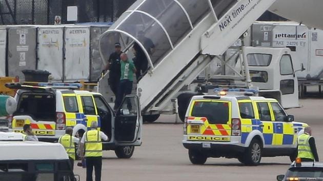 The 43-year-old denied wrongdoing, saying the bomb must have been planted by someone else. But prosecutors said he planned to detonate it during a Ryanair flight to Italy. (Reuters Photo) The 43-year-old denied wrongdoing, saying the bomb must have been planted by someone else. But prosecutors said he planned to detonate it during a Ryanair flight to Italy. (Reuters Photo)