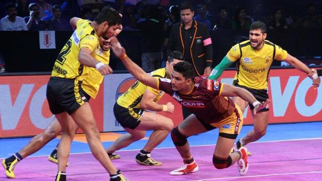 UP Yoddha defeated Telegu Titans in a close Pro Kabaddi League encounter. (Twitter) UP Yoddha defeated Telegu Titans in a close Pro Kabaddi League encounter. (Twitter)
