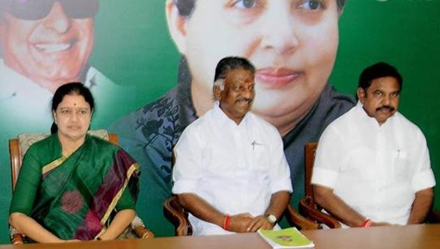 O Panneerselvam and V K Sasikala at the AIADMK party meeting. (PTI File Photo) O Panneerselvam and V K Sasikala at the AIADMK party meeting. (PTI File Photo)
