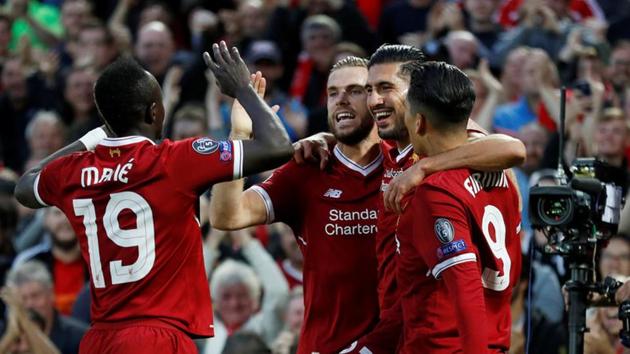 Emre Can (2R) scored twice in Liverpool’s 4-2 second leg win over Hoffenheim in the Champions League play-offs. (Action Images via Reuters) Emre Can (2R) scored twice in Liverpool’s 4-2 second leg win over Hoffenheim in the Champions League play-offs. (Action Images via Reuters)