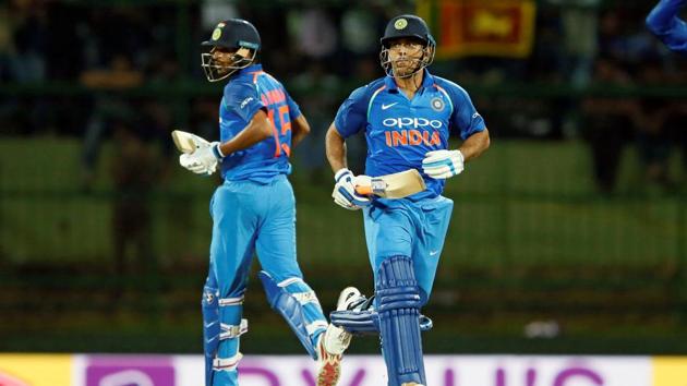 MS Dhoni and Bhuvneshwar Kumar’s unbeaten 100-run partnership helped India beat Sri Lanka by three wickets in the second ODI at Pallekele. Catch full cricket score of India vs Sri Lanka here (REUTERS) MS Dhoni and Bhuvneshwar Kumar’s unbeaten 100-run partnership helped India beat Sri Lanka by three wickets in the second ODI at Pallekele. Catch full cricket score of India vs Sri Lanka here (REUTERS)