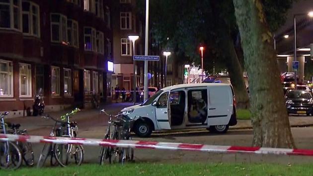 In this image taken from video a van is examined behind a cordoned-off area in Rotterdam, Wednesday Aug. 23, 2017, after a concert by an American rock band was cancelled Wednesday night following a threat, the city's mayor said. Police detained the driver of a van with Spanish license plates carrying a number of gas tanks inside. (AP) In this image taken from video a van is examined behind a cordoned-off area in Rotterdam, Wednesday Aug. 23, 2017, after a concert by an American rock band was cancelled Wednesday night following a threat, the city's mayor said. Police detained the driver of a van with Spanish license plates carrying a number of gas tanks inside. (AP)