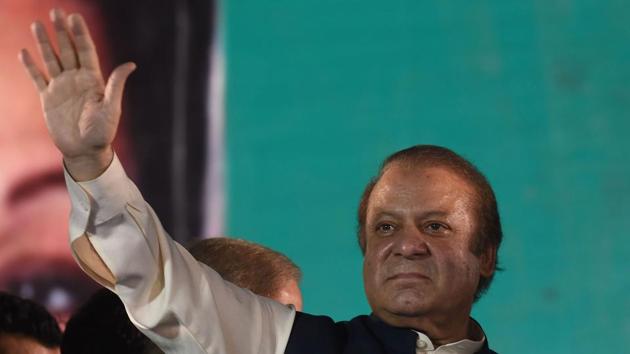 Ousted Pakistani Prime Minister Nawaz Sharif gestures as he addresses supporters at a rally after reaching his home city of Lahore on August 12. (AFP Photo) Ousted Pakistani Prime Minister Nawaz Sharif gestures as he addresses supporters at a rally after reaching his home city of Lahore on August 12. (AFP Photo)