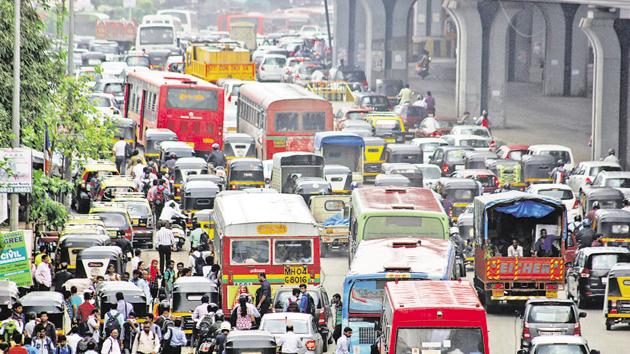 Mumbai has a population density of nearly 21,000 people per square kilometre and more than 28 lakh vehicles on its roads.