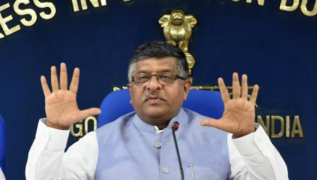 Union Minister of Electronics & Information Technology and Law & Justice, Ravi Shankar Prasad at a press conference on Supreme Court's ruling on Right to Privacy, at Shastri Bhavan in New Delhi on Thursday. (PTI Photo) Union Minister of Electronics & Information Technology and Law & Justice, Ravi Shankar Prasad at a press conference on Supreme Court's ruling on Right to Privacy, at Shastri Bhavan in New Delhi on Thursday. (PTI Photo)