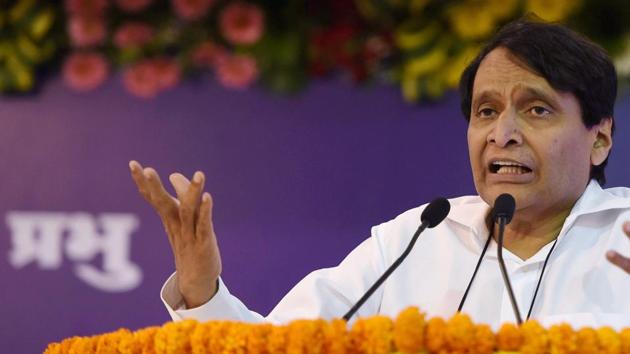 Union railways minister Suresh Prabhu during the inauguration of the 'Tejas' train. (PTI) Union railways minister Suresh Prabhu during the inauguration of the 'Tejas' train. (PTI)