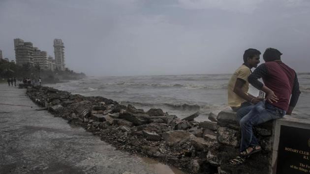 The collapsed boundary wall at bandstand last month. (HT) The collapsed boundary wall at bandstand last month. (HT)