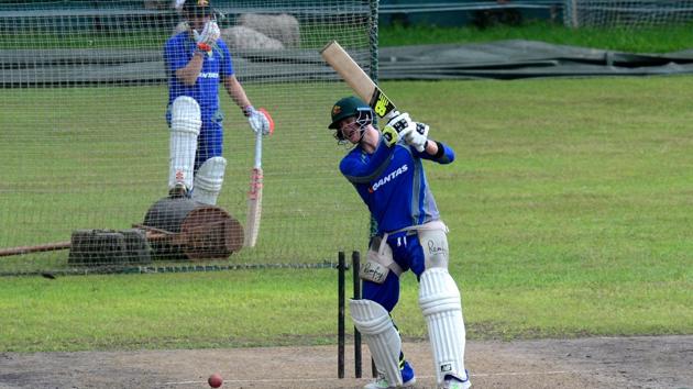 Australian cricket captain Steven Smith (R) plays a shot as teammate David Warner (L) looks on during a training session at the Sher-e-Bangla National Cricket Stadium in Dhaka on August 25, 2017. (AFP) Australian cricket captain Steven Smith (R) plays a shot as teammate David Warner (L) looks on during a training session at the Sher-e-Bangla National Cricket Stadium in Dhaka on August 25, 2017. (AFP)