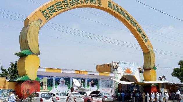 The main gate of the Dera Sacha Sauda in Sirsa. Dera chief Gurmeet Ram Rahim Singh has been convicted in a rape case. (HT Photo / Manoj Dhaka) The main gate of the Dera Sacha Sauda in Sirsa. Dera chief Gurmeet Ram Rahim Singh has been convicted in a rape case. (HT Photo / Manoj Dhaka)