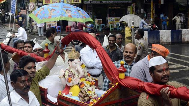 The initial idols were made of mud but over time, Plaster of Paris (POP) became quite common. However the latter pollutes the rivers and clogs water sources and contains harmful levels of mercury and cadmium. With growing awareness, a lot of people are now opting for eco-friendly idols made of easily dissolvable soil, coconut husk, fish friendly foods, and plant seeds. (Ravindra Joshi/HT PHOTO) The initial idols were made of mud but over time, Plaster of Paris (POP) became quite common. However the latter pollutes the rivers and clogs water sources and contains harmful levels of mercury and cadmium. With growing awareness, a lot of people are now opting for eco-friendly idols made of easily dissolvable soil, coconut husk, fish friendly foods, and plant seeds. (Ravindra Joshi/HT PHOTO)