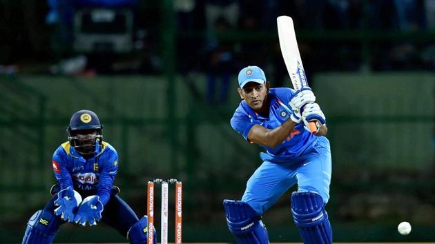 Former India captain MS Dhoni (R) then helped steady the Indian innings. (PTI)