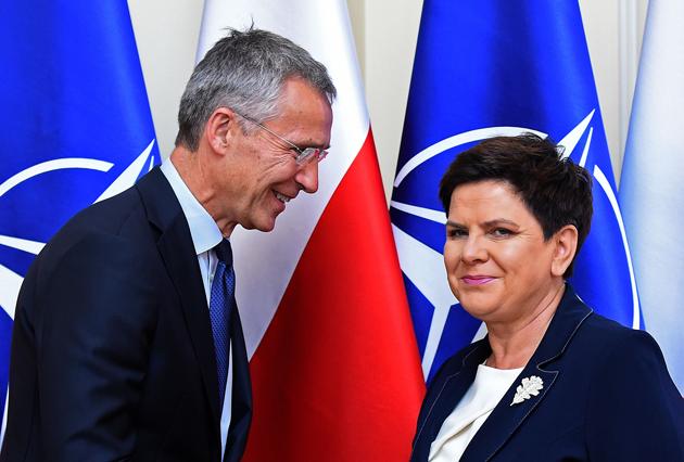 Nato secretary general Jens Stoltenberg (left) and Polish Prime Minister Beata Szydlo in Warsaw on August 25, 2017. (AFP) Nato secretary general Jens Stoltenberg (left) and Polish Prime Minister Beata Szydlo in Warsaw on August 25, 2017. (AFP)