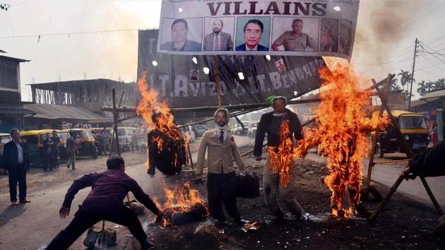 Dimapur: A protest against state leaders, Dimapur, Nagaland (File Photo)(PTI) Dimapur: A protest against state leaders, Dimapur, Nagaland (File Photo)(PTI)