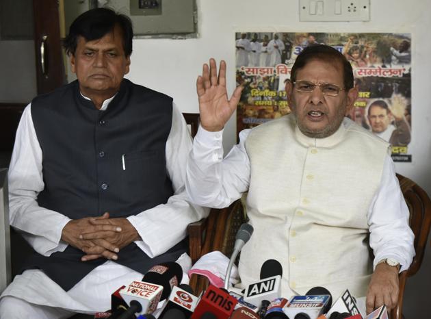 Sharad Yadav with Ali Anwar during a press conference at his residence in New Delhi on August 16. (Vipin Kumar/HT Photo) Sharad Yadav with Ali Anwar during a press conference at his residence in New Delhi on August 16. (Vipin Kumar/HT Photo)