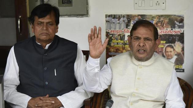 Sharad Yadav with Ali Anwar during a Press Conference at his residence in New Delhi, India, on Wednesday, August 16, 2017. (Vipin Kumar/HT PHOTO) Sharad Yadav with Ali Anwar during a Press Conference at his residence in New Delhi, India, on Wednesday, August 16, 2017. (Vipin Kumar/HT PHOTO)