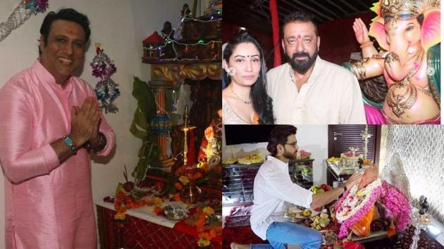 Heavy rain didn’t deter Bollywood celebrities from welcoming Lord Ganesha home and celebrating the auspicious occasion of Ganesh Chaturthi on Friday with full enthusiasm. Heavy rain didn’t deter Bollywood celebrities from welcoming Lord Ganesha home and celebrating the auspicious occasion of Ganesh Chaturthi on Friday with full enthusiasm.