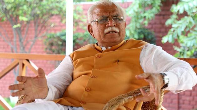 Haryana chief minister Manohar Lal Khattar. (HT photo) Haryana chief minister Manohar Lal Khattar. (HT photo)
