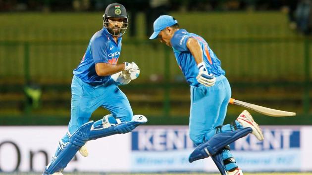 Rohit Sharma and MS Dhoni shared a brilliant stand for India against Sri Lanka in Pallekele on Sunday. Get full cricket score of India vs Sri Lanka, 3rd ODI, Pallekele here(REUTERS) Rohit Sharma and MS Dhoni shared a brilliant stand for India against Sri Lanka in Pallekele on Sunday. Get full cricket score of India vs Sri Lanka, 3rd ODI, Pallekele here(REUTERS)