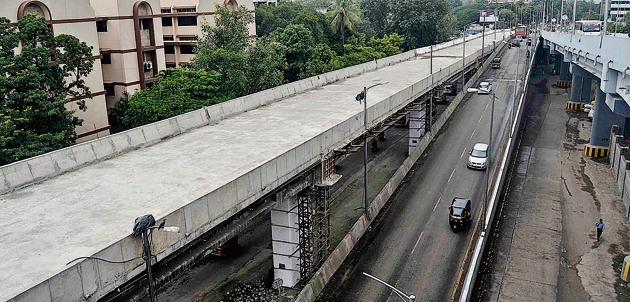 The COEP flyover, which is due on August 31, is still nearing completion. (Ravindra Joshi/HT PHOTO) The COEP flyover, which is due on August 31, is still nearing completion. (Ravindra Joshi/HT PHOTO)