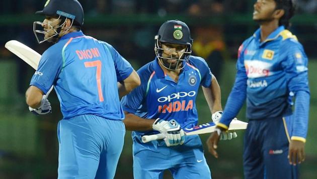 Rohit Sharma and MS Dhoni shared a 150-plus stand to take India to victory. (PTI) 