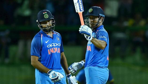 Rohit Sharma and MS Dhoni were involved in a 150-plus stand for India against Sri Lanka in the third ODI. (PTI) Rohit Sharma and MS Dhoni were involved in a 150-plus stand for India against Sri Lanka in the third ODI. (PTI)