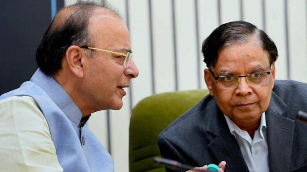 Finance Minister Arun Jaitley with Vice Chairman, NITI Aayog, Arvind Panagariya at Vigyan Bhawan in New Delhi on August 24, 2017. (PTI) Finance Minister Arun Jaitley with Vice Chairman, NITI Aayog, Arvind Panagariya at Vigyan Bhawan in New Delhi on August 24, 2017. (PTI)