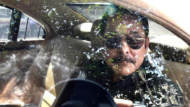 Subrata Roy outside session court in Mumbai, India  on Tuesday. (Anshuman Poyrekar/HT Photo) 