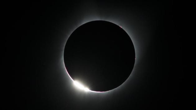 The "diamond ring effect" is seen during a total solar eclipse as seen from the Lowell Observatory Solar Eclipse Experience on August 21, 2017 in Madras, Oregon. (Stan Honda/ AFP) The "diamond ring effect" is seen during a total solar eclipse as seen from the Lowell Observatory Solar Eclipse Experience on August 21, 2017 in Madras, Oregon. (Stan Honda/ AFP)