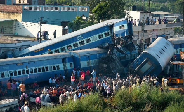 Rescue and relief work underway near the mangled coaches of the Puri-Haridwar Utkal Express train which derailed at Khatauli near Muzaffarnagar (PTI) Rescue and relief work underway near the mangled coaches of the Puri-Haridwar Utkal Express train which derailed at Khatauli near Muzaffarnagar (PTI)