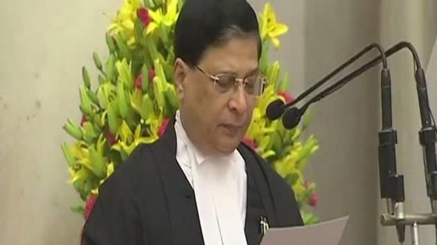 Justice Dipak Misra takes oath as chief justice of India on Monday. (ANI Twitter) Justice Dipak Misra takes oath as chief justice of India on Monday. (ANI Twitter)