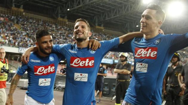 Dries Mertens (C) got a goal and an assist as Napoli beat Atalanta 3-1. (AFP) Dries Mertens (C) got a goal and an assist as Napoli beat Atalanta 3-1. (AFP)