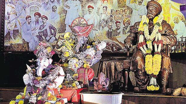 The Kesari Wada Ganpati Mandal. (Ravindra Joshi/HT PHOTO)