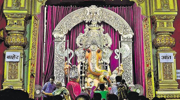 The Tulshibaug Ganpati Mandal. (Ravindra Joshi/HT PHOTO)
