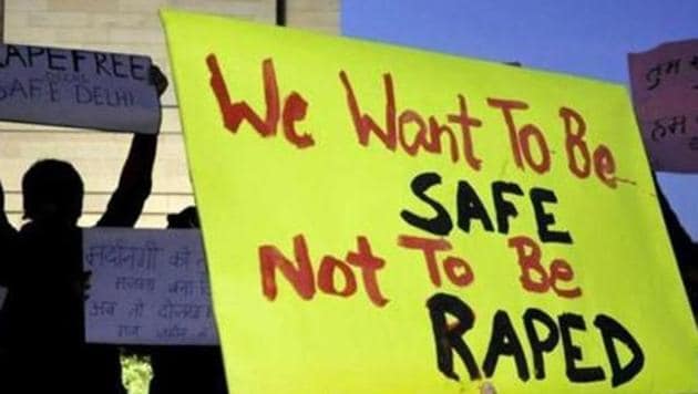 People protest against the rape of a student in Delhi. India’s conviction rate for rape, at 25.5%, remains low compared to all cognisable crimes. (HT File Photo)