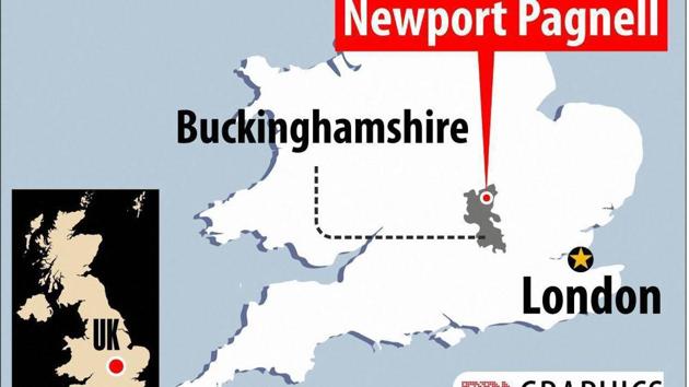Map shows the location of Newport Pagnell in Buckinghamshire where the accident took place. (PTI) Map shows the location of Newport Pagnell in Buckinghamshire where the accident took place. (PTI)