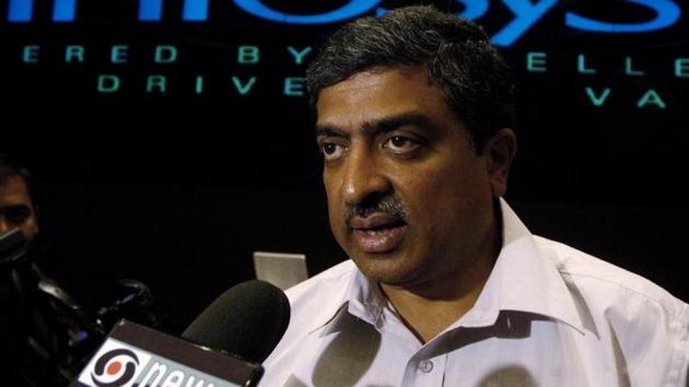 Nandan M. Nilekani speaks to the media at the Infosys campus in Bangalore. (Reuters File)