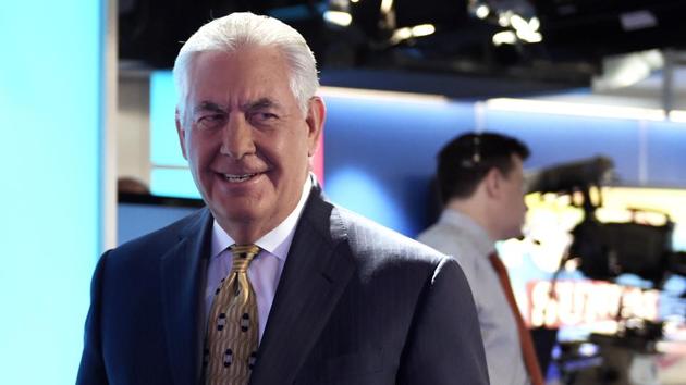 Secretary of State Rex Tillerson leaves the set following a television interview with Chris Wallace, the anchor of FOX News Sunday, in Washington, Sunday. (AP Photo) Secretary of State Rex Tillerson leaves the set following a television interview with Chris Wallace, the anchor of FOX News Sunday, in Washington, Sunday. (AP Photo)