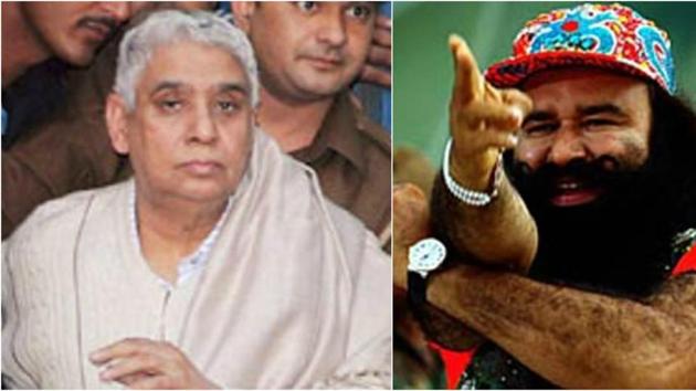 Rampal Dass (L) was acquitted in two criminal cases on Tuesday, while Gurmeet Ram Rahim (R) was sentenced to 20 years in jail on Monday. Rampal Dass (L) was acquitted in two criminal cases on Tuesday, while Gurmeet Ram Rahim (R) was sentenced to 20 years in jail on Monday.