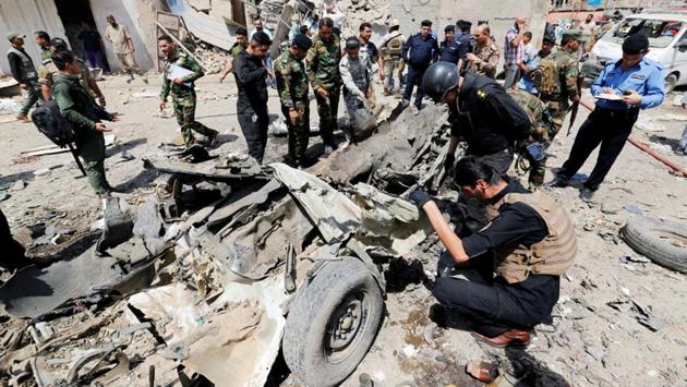 The latest bombing comes as Iraqi forces and the Hashed al-Shaabi paramilitary coalition dominated by Shiite fighters, some from Sadr City battle IS in their last pocket in the northern province of Nineveh. (Wissm al-Okili / REUTERS)
