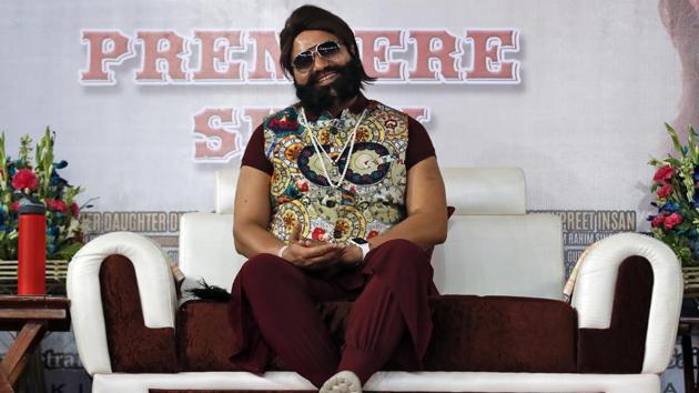In this May 17 file photo, a self-styled godman Gurmeet Singh Ram Rahim Singh attends the premier of the movie "Jattu Engineer" in New Delhi(AP) In this May 17 file photo, a self-styled godman Gurmeet Singh Ram Rahim Singh attends the premier of the movie "Jattu Engineer" in New Delhi(AP)