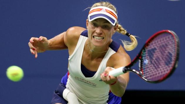 Angelique Kerber of Germany returns a shot to Naomi Osaka of Japan at the US Open. (AFP) Angelique Kerber of Germany returns a shot to Naomi Osaka of Japan at the US Open. (AFP)