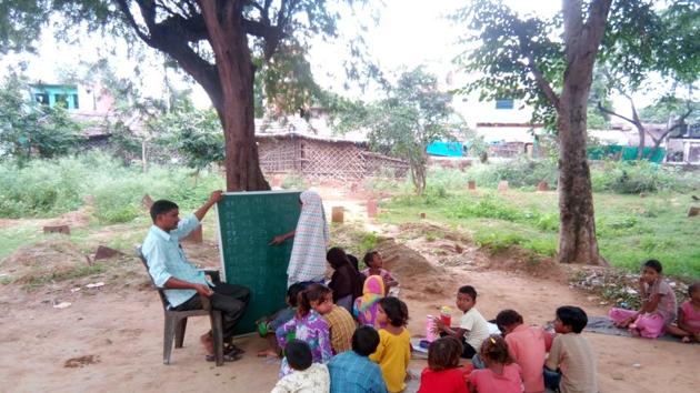 During a class at the madrasa in Dholpur district. (HT Photo) During a class at the madrasa in Dholpur district. (HT Photo)