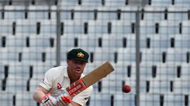 David Warner batted confidently as he neared a century and erased the deficit in quick time. (AFP)