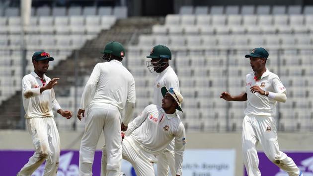 Warner’s wicket brought about a flurry of wickets as Bangladesh clawed back into the contest. (AFP)