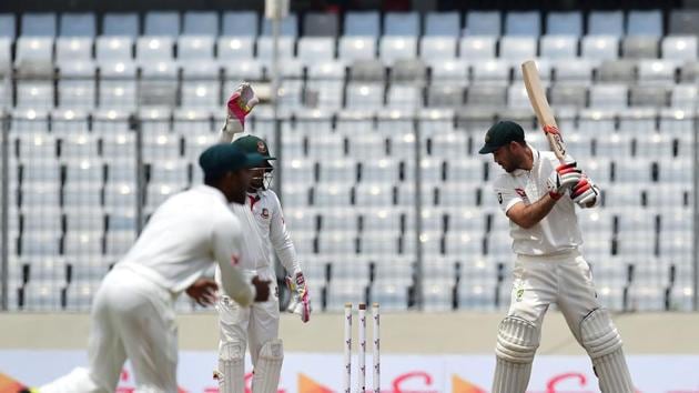 Maxwell’s wicket snuffed out the last remaining hope for Australia to win the match. (AFP)