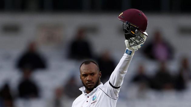 Hope shared a vital partnership with Jermaine Blackwood who chipped in with a vital 41 to get West Indies closer to the target. (Action Images via Reuters)